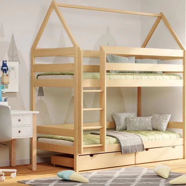 Hochbett Hausbett Stockbett Etagenbett Home 100%Massivholz 200x90 3 Hochbett Hausbett Stockbett Etagenbett Home 100%Massivholz 200x90