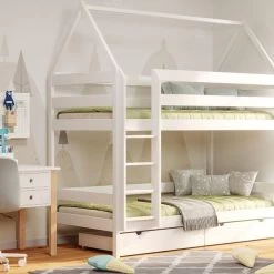 Hochbett Hausbett Stockbett Etagenbett Home 100%Massivholz 200x90 9 Hochbett Hausbett Stockbett Etagenbett Home 100%Massivholz 200x90 -Möbelhaus 438293663