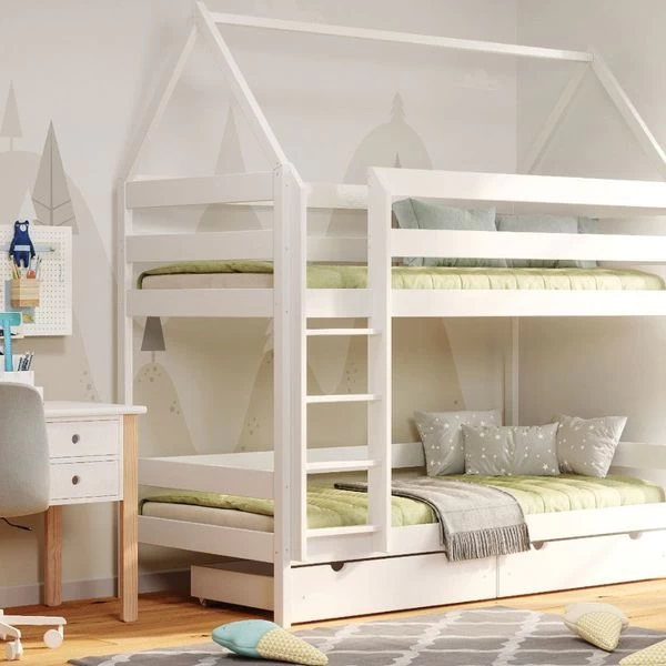 Hochbett Hausbett Stockbett Etagenbett Home 100%Massivholz 200x90 4 Hochbett Hausbett Stockbett Etagenbett Home 100%Massivholz 200x90 – Bild 2