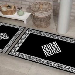 2 Teilig Badematte, Badvorleger Rutschhemmend Medusa, Marmor , 3159