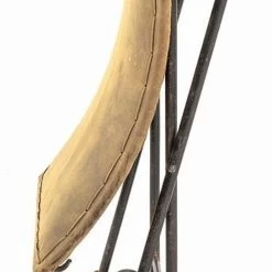 Klapphocker Hocker Vintage Echt Leder Gepolstert Stahlrohr Klappbar -Möbelhaus 442091114