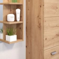 Wandspiegel Badspiegel Eiche Artisan Mit Ablage Regal Badezimmer Möbel 79x67 Geo -Möbelhaus 443583057
