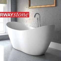 Freistehende Badewanne Gussmarmor Mineralguss Solid Surface Standbadewanne Matt