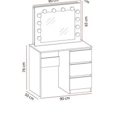 Schminktisch Kosmetiktisch Spiegel LED-Beleuchtung Frisiertisch Hochglanz Weiß M -Möbelhaus 452045139