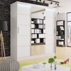 Kleiderschrank Ricolo Mit LED Wohnzimmer Garderobe Schlafzimmerschrank Modern M24 -Möbelhaus 458606388
