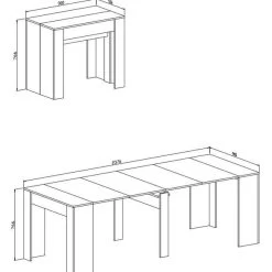 Esstisch, Konsolentisch, Ausziehtisch Bis 237cm, Farbe ZEMENT, Geschlossen 50x90x78cm 9 Esstisch, Konsolentisch, Ausziehtisch Bis 237cm, Farbe ZEMENT, Geschlossen 50x90x78cm -Möbelhaus 459644694
