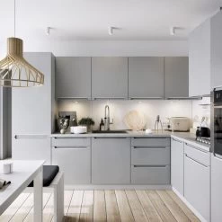 L-Form Küche, Schränke, Küchenzeile Erweiterbar Ferro Fronten Neu&Schnell