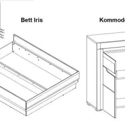 Schlafzimmer Komplett Weiß Hochglanz IRIS Set B Schwebetürenschrank Nakos LED -Möbelhaus 464487360