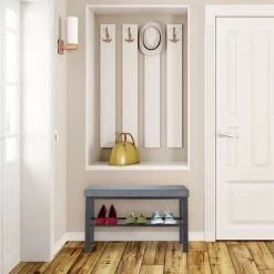 Relaxdays Schuhbank, 1 Ablage, Schuhregal Mit Sitzfläche, Gepolstert, HBT 50,5 X 81 X 32 Cm, Sitzbank Flur, Schwarz/grau 8 Relaxdays Schuhbank, 1 Ablage, Schuhregal Mit Sitzfläche, Gepolstert, HBT 50,5 X 81 X 32 Cm, Sitzbank Flur, Schwarz/grau -Möbelhaus 46518544 2