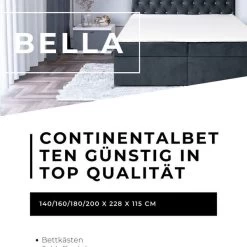 Boxspringbett ISA 140/160/180/200x200 Mit 2 Bettkasten Matratze + Topper -Möbelhaus 465320269