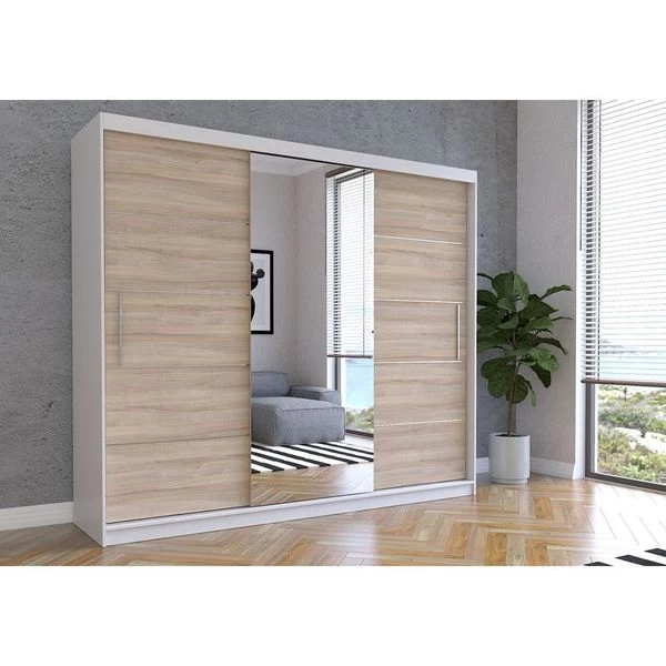 Schwebetürenschrank Schrank Kleiderschrank Spiegel Garderobenschrank Alba 250 4 Schwebetürenschrank Schrank Kleiderschrank Spiegel Garderobenschrank Alba 250 – Bild 2