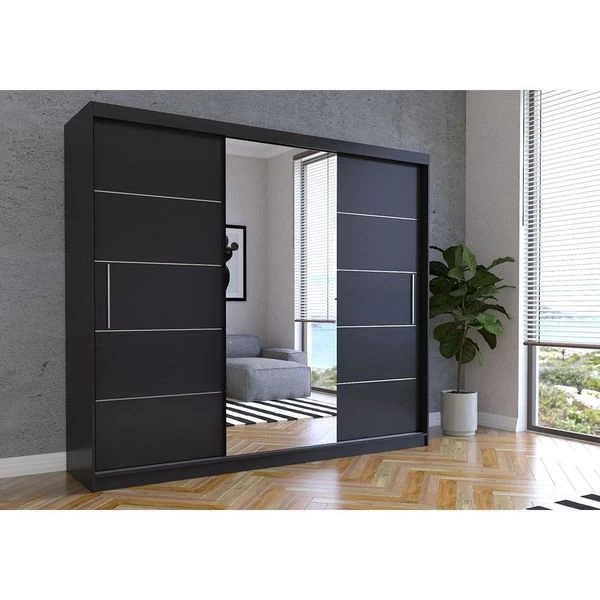 Schwebetürenschrank Schrank Kleiderschrank Spiegel Garderobenschrank Alba 250 6 Schwebetürenschrank Schrank Kleiderschrank Spiegel Garderobenschrank Alba 250 – Bild 4