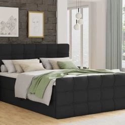 Bett Boxspringbett BEST LUX + 2 Bettkästen, Doppelbett Mit Bonell-Matratze + Topper -Möbelhaus 471687327