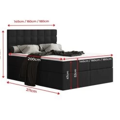 Boxspringbett MERA Farbwahl , Topper Federkern 140/160/180 X 200 Cm Farbwahl -Möbelhaus 472229188