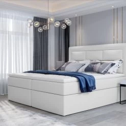 Bett Boxspringbett * * Luxus * * Vivre Frankreich Weiss Kunstleder 160/215cm