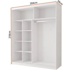 Kleiderschrank Schiebetürenschrank Schwebetürenschrank Mit Spiegel Torino 200 Cm -Möbelhaus 477044129