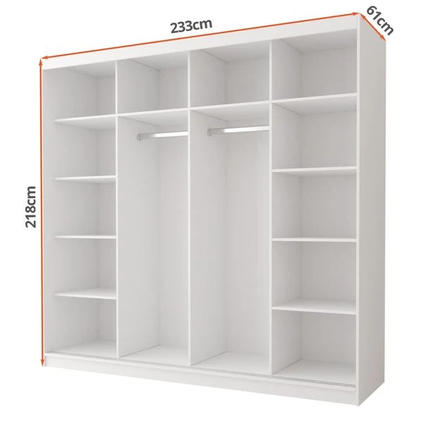 Kleiderschrank Schiebetürenschrank Schrank Schlafzimmer Spiegel 230 Cm Multi 13 8 Kleiderschrank Schiebetürenschrank Schrank Schlafzimmer Spiegel 230 Cm Multi 13 – Bild 6