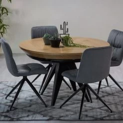 Tisch Esstisch T49 Eiche Ausziehbar 120cm (220cm) Rund Holztisch Farbauswahl -Möbelhaus 477131516