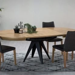 Tisch Esstisch T49 Eiche Ausziehbar 120cm (220cm) Rund Holztisch Farbauswahl -Möbelhaus 477131518