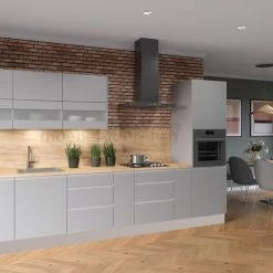 Grifflose Hochglanz Einbauküche Küchenzeile Campari 300 Cm 8-tlg Weiß, Grau, Schwarz 22 Grifflose Hochglanz Einbauküche Küchenzeile Campari 300 Cm 8-tlg Weiß, Grau, Schwarz -Möbelhaus 479661713