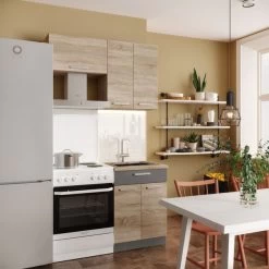 Küche ALINA Küchenzeile Einbauküche Küchenblock Schränke - SONOMA EICHE -Möbelhaus 480818364