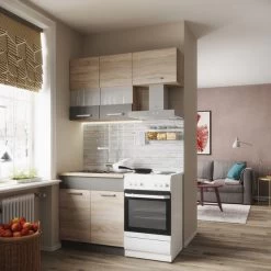 Küche ALINA Küchenzeile Einbauküche Küchenblock Schränke - SONOMA EICHE -Möbelhaus 480818366