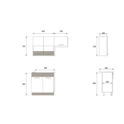 Küche ALINA Küchenzeile Einbauküche Küchenblock Schränke - SONOMA EICHE -Möbelhaus 480818367