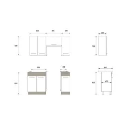 Küche ALINA Küchenzeile Einbauküche Küchenblock Schränke - SONOMA EICHE -Möbelhaus 480818383