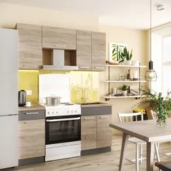 Küche ALINA Küchenzeile Einbauküche Küchenblock Schränke - SONOMA EICHE -Möbelhaus 480818384