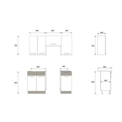 Küche ALINA Küchenzeile Einbauküche Küchenblock Schränke - SONOMA EICHE -Möbelhaus 480818385