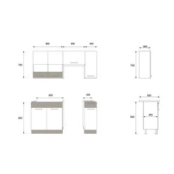 Küche ALINA Küchenzeile Einbauküche Küchenblock Schränke - SONOMA EICHE -Möbelhaus 480818387