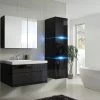 Badmöbel-Set Lux 1 New Schwarz Hochglanz Keramik Waschbecken -Möbelhaus 481071453