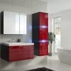 Badmöbel-Set Lux 1 NEW Rot Hochglanz/ Schwarz Keramik Waschbecken 2 Badmöbel-Set Lux 1 NEW Rot Hochglanz/ Schwarz Keramik Waschbecken -Möbelhaus 481072081