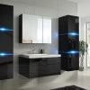 Badmöbel-Set Lux NEW Schwarz Hochglanz Keramik Waschbecken Badezimmer Led -Möbelhaus 481073142