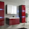 Badmöbel-Set Lux NEW Rot Hochglanz/ Schwarz Keramik Waschbecken Badezimmer Led 1 Badmöbel-Set Lux NEW Rot Hochglanz/ Schwarz Keramik Waschbecken Badezimmer Led -Möbelhaus 481074058