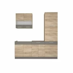 Küche ALINA Mit Hochschrank 200 Cm Küchenzeile Einbauküche Sonoma Eiche -Möbelhaus 481533061