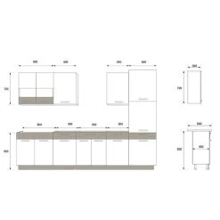 Küche ALINA Mit Hochschrank 300 Cm Küchenzeile Einbauküche Sonoma Eiche -Möbelhaus 481533178