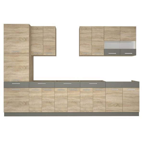 Küche ALINA Mit Hochschrank 320 Cm Küchenzeile Einbauküche Sonoma Eiche 4 Küche ALINA Mit Hochschrank 320 Cm Küchenzeile Einbauküche Sonoma Eiche – Bild 2