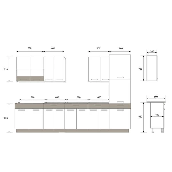 Küche ALINA Mit Hochschrank 320 Cm Küchenzeile Einbauküche Sonoma Eiche 9 Küche ALINA Mit Hochschrank 320 Cm Küchenzeile Einbauküche Sonoma Eiche – Bild 7
