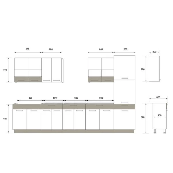 Küche ALINA Mit Hochschrank 340 Cm Küchenzeile Einbauküche Sonoma Eiche 6 Küche ALINA Mit Hochschrank 340 Cm Küchenzeile Einbauküche Sonoma Eiche – Bild 4