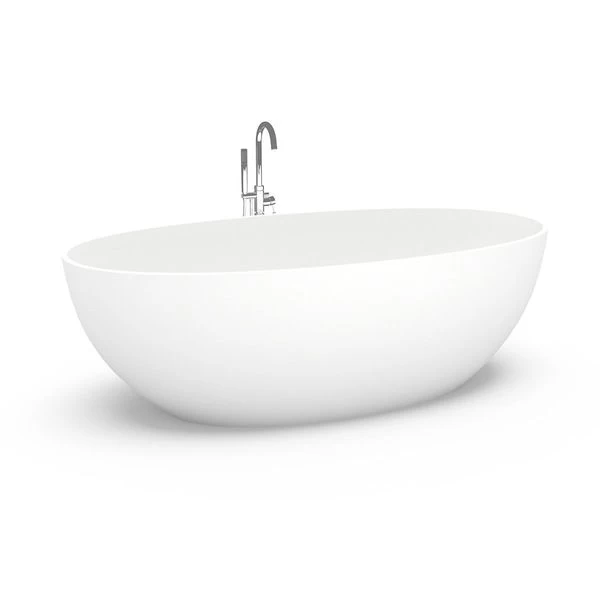 Freistehende Badewanne Mineralguss Solid Surface Gussmarmor Matt Weiß Standbadewanne 4 Freistehende Badewanne Mineralguss Solid Surface Gussmarmor Matt Weiß Standbadewanne – Bild 2