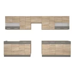 Küche ALINA 350 Cm Küchenzeile Einbauküche Küchenblock Sonoma Eiche -Möbelhaus 482731505