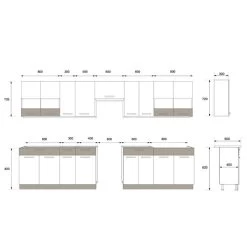 Küche ALINA 350 Cm Küchenzeile Einbauküche Küchenblock Sonoma Eiche -Möbelhaus 482731510