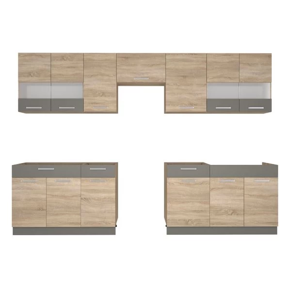 Küche ALINA 310 Cm Küchenzeile Einbauküche Küchenblock Sonoma Eiche 4 Küche ALINA 310 Cm Küchenzeile Einbauküche Küchenblock Sonoma Eiche – Bild 2