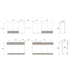 Küche ALINA 320 Cm Küchenzeile Einbauküche Küchenblock Sonoma Eiche -Möbelhaus 482738069