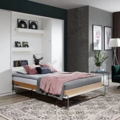 Schrankbett Wandbett Klappbett Vertikal VB90/120/140 X 200 Mit 2Schränken Weiß Sonoma -Möbelhaus 484859526