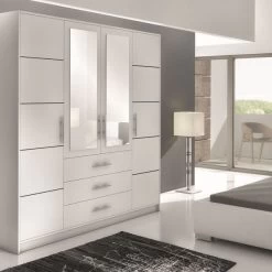 Kleiderschrank BALI D4 Drehtürenschrank Schrank Schubladen 2 Farben Spiegel ! -Möbelhaus 486092554