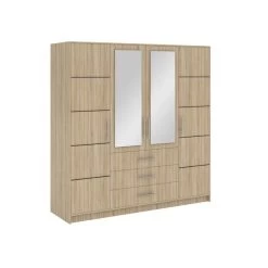 Kleiderschrank BALI D4 Drehtürenschrank Schrank Schubladen 2 Farben Spiegel ! -Möbelhaus 486092560