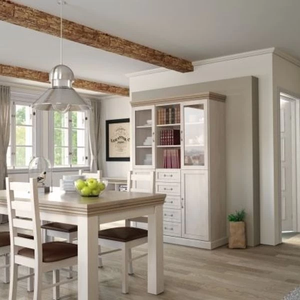 Tisch Esstisch Holz Weiss Landhaus Teilmassiv Braun 160-203 / 90cm 3 Tisch Esstisch Holz Weiss Landhaus Teilmassiv Braun 160-203 / 90cm