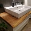 Waschtischplatte Waschtisch Badezimmer Holzplatte Eiche Massiv, Geölt, Baumkante -Möbelhaus 486855889
